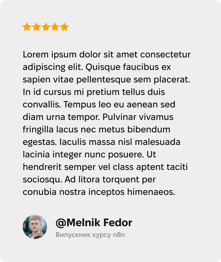 Відгук Melnik Fedor